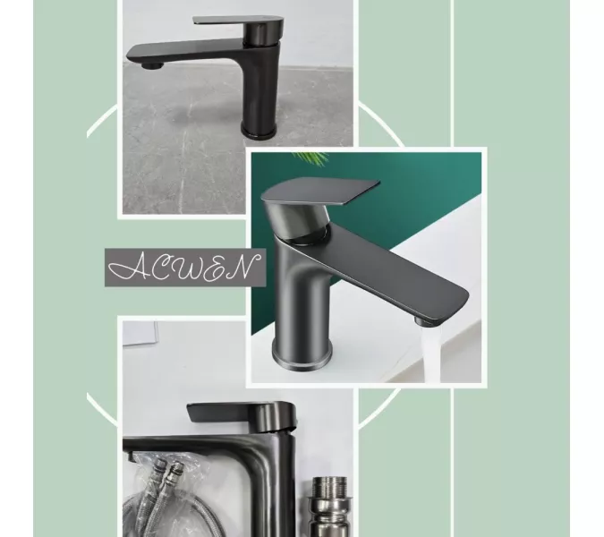 Смеситель для раковины ACWEN 81193GG  оружейная сталь, Выбрать цвет: Оружейная сталь, изображение 12