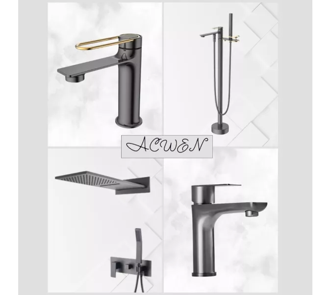 Смеситель для раковины ACWEN 81193GG  оружейная сталь, Выбрать цвет: Оружейная сталь, изображение 14