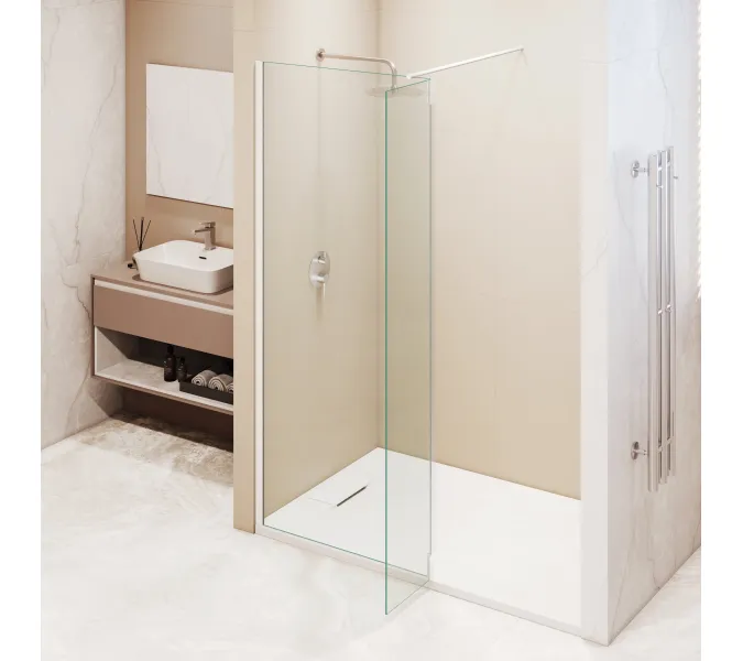 Душевая перегородка RGW WA-051W (WA-01W0 + Z-071W), Цвет стекла: прозрачное, Цвет профиля (вариация): Белый, Выбрать размер: 110, изображение 4