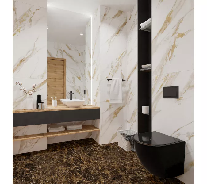 Плитка грес глаз. Calacatta Royal_GT Белый 60*60/60*120, Выбрать размер: 60*60, изображение 17