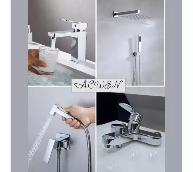 Душевая система ACWEN-80118  встраиваемая с изливом , хром, Выбрать цвет: Хром, изображение 17