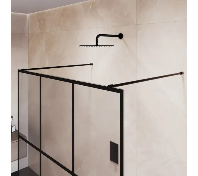 Душевая перегородка RGW WA-018B, Цвет стекла: прозрачное, Цвет профиля (вариация): Черный, Выбрать размер: 130, изображение 6