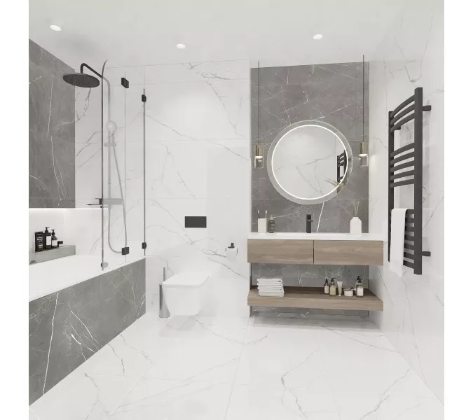 Плитка грес глаз. Marmo_GT Белый 60*60/60*120, Выбрать размер: 60*60, изображение 18