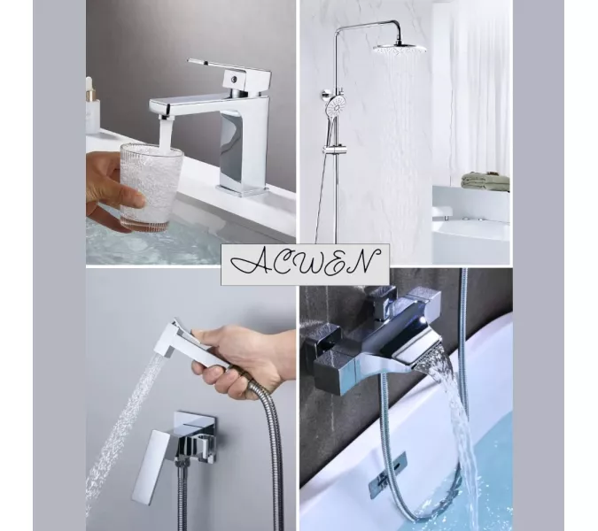 Душевая стойка  ACWEN 80051 с термостатом  хром, Выбрать цвет: Хром, изображение 17