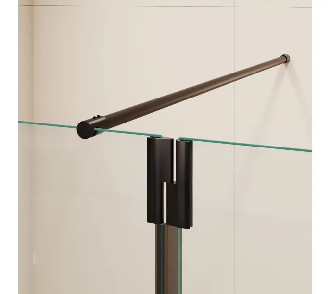 Душевая перегородка RGW WA-051B (WA-010B + Z-071B), Цвет стекла: прозрачное, Цвет профиля (вариация): Черный, Выбрать размер: 120, изображение 9