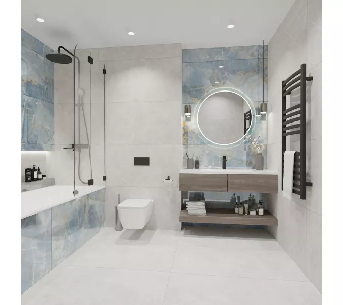 Плитка грес глаз. Bliss_GT Серый 60*60/60*120, Выбрать размер: 60*120, изображение 19