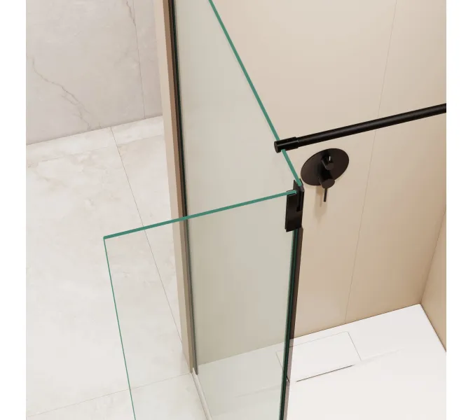 Душевая перегородка RGW WA-051B (WA-010B + Z-071B), Цвет стекла: прозрачное, Цвет профиля (вариация): Черный, Выбрать размер: 120, изображение 10