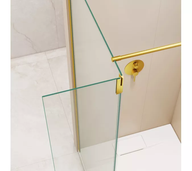 Душевая перегородка RGW WA-051Gb (WA-010Gb + Z-071Gb), Цвет стекла: прозрачное, Цвет профиля (вариация): Золото, Выбрать размер: 90, изображение 10