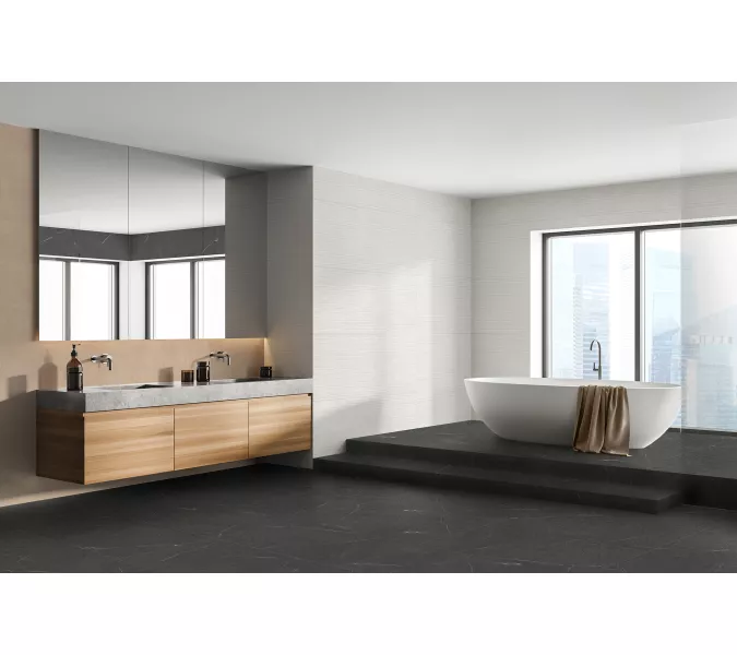 Керамогранит Harmony_GT Белый 60x120 линии, Выбрать цвет: Белый/линии, изображение 6