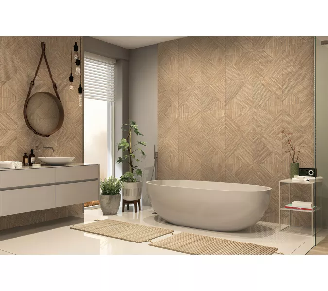 Керамогранит Somerset_GT Бежевый 40x80 танграм, Выбрать цвет: Бежевый танграм, изображение 4