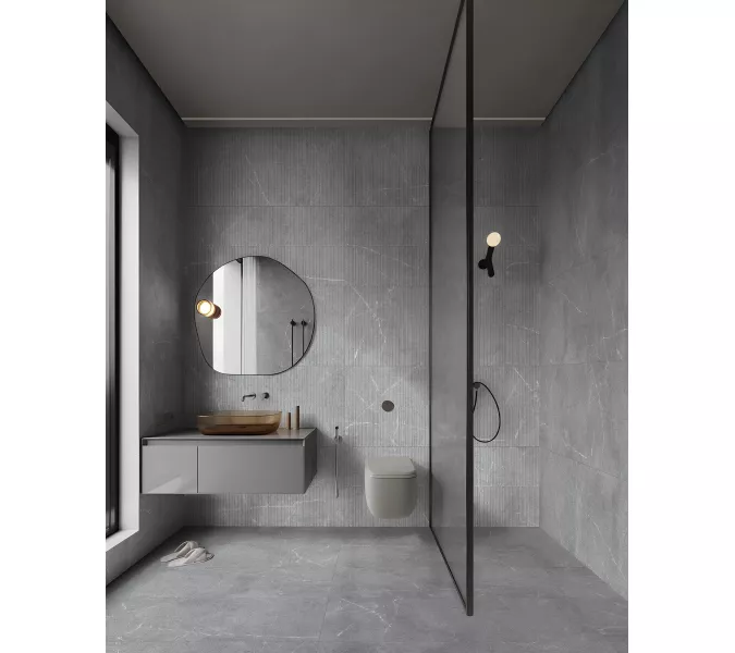 Керамогранит Geo_GT Серый 60x120 линии, Выбрать цвет: Серый/линии, изображение 6