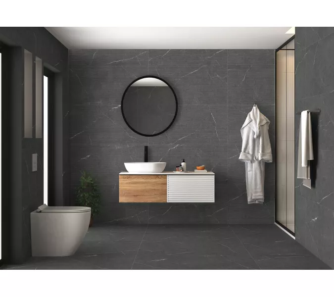 Керамогранит Lakeside_GT Черный 60x120 линии, Выбрать цвет: Черный/линии, изображение 7