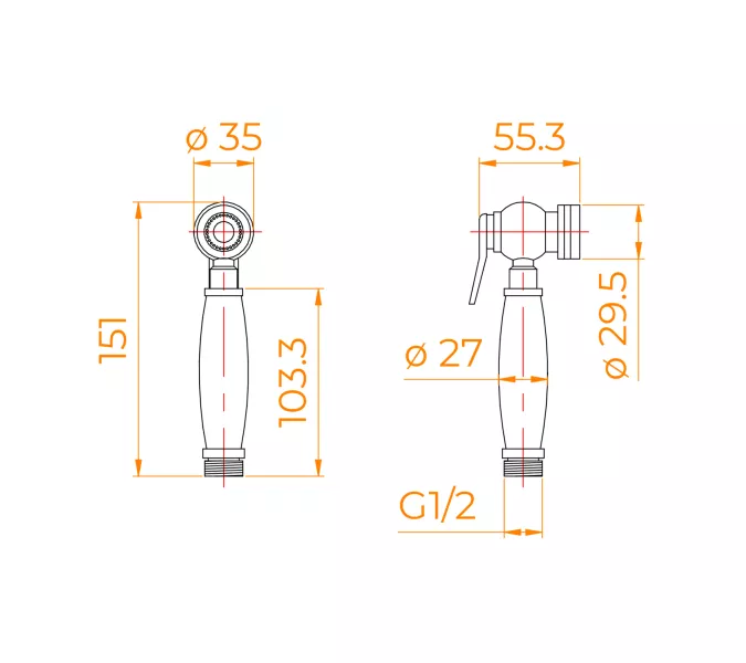 Лейка для гиг. душа RGW PT010102, изображение 2