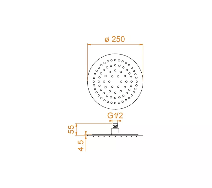 Верхний душ 3D круглый RGW SP-81, Цвет профиля (вариация): Хром, Выбрать размер: 250, изображение 15
