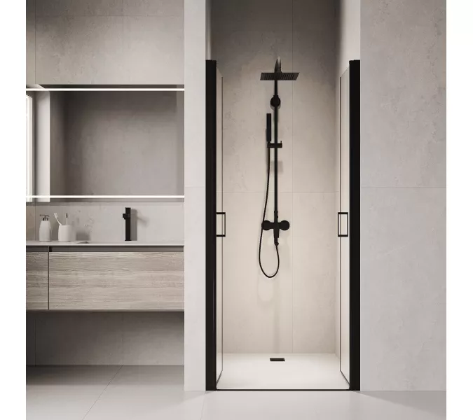 Душевая дверь RGW PA-104B, Цвет стекла: прозрачное, Цвет профиля (вариация): Черный, Выбрать размер: 70, изображение 3