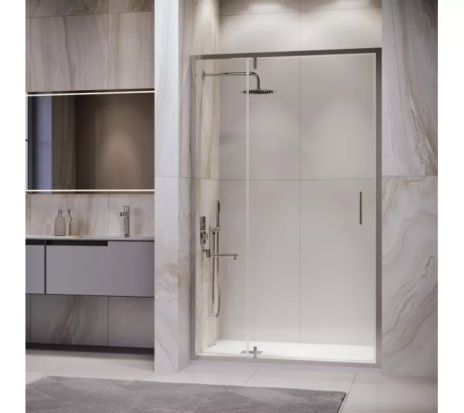 Душевая дверь RGW LE-103, Цвет стекла: прозрачное, Цвет профиля: Хром, Выбрать размер: 120, изображение 3