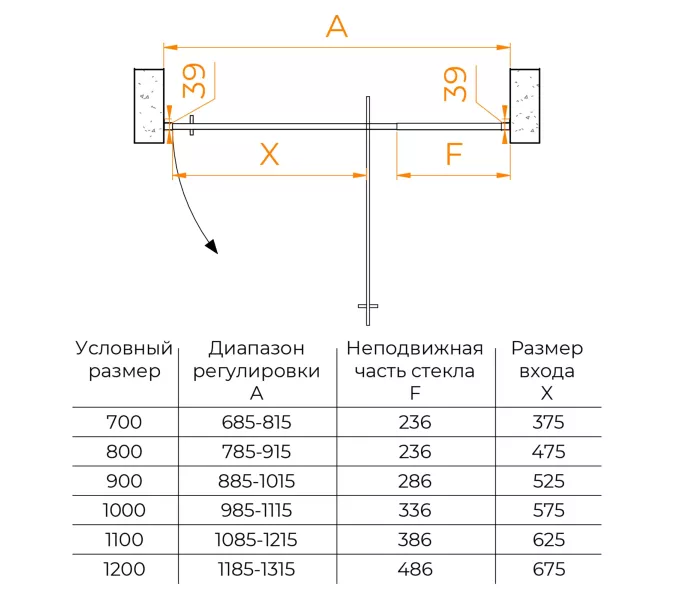 Душевая дверь RGW PA-008, Цвет стекла: прозрачное, Цвет профиля (вариация): Хром, Выбрать размер: 80, изображение 7