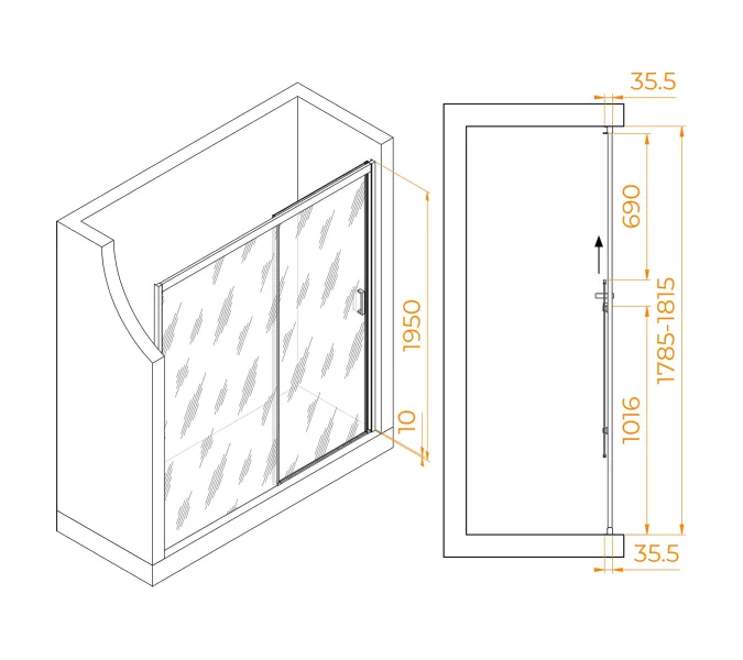 Душевая дверь RGW PA-017, Цвет стекла: прозрачное, Цвет профиля: Хром, Выбрать размер: 180, изображение 6