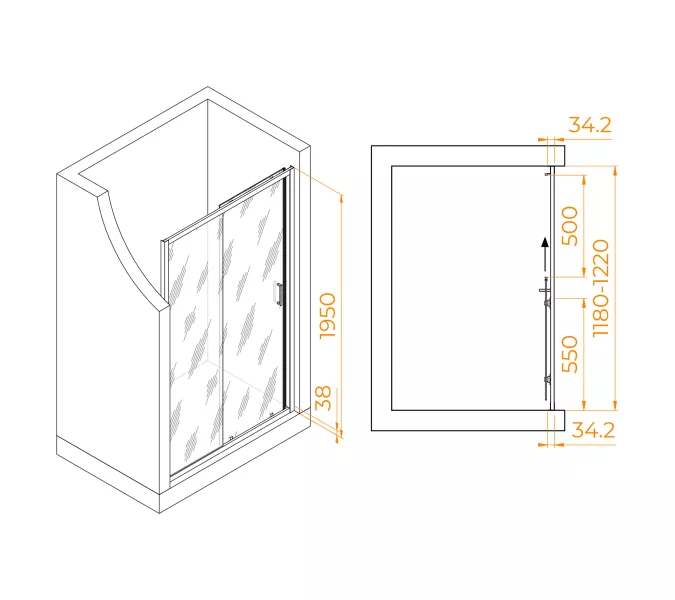 Душевая дверь RGW PA-14W, Цвет стекла: прозрачное, Цвет профиля: Белый, Выбрать размер: 120, изображение 5