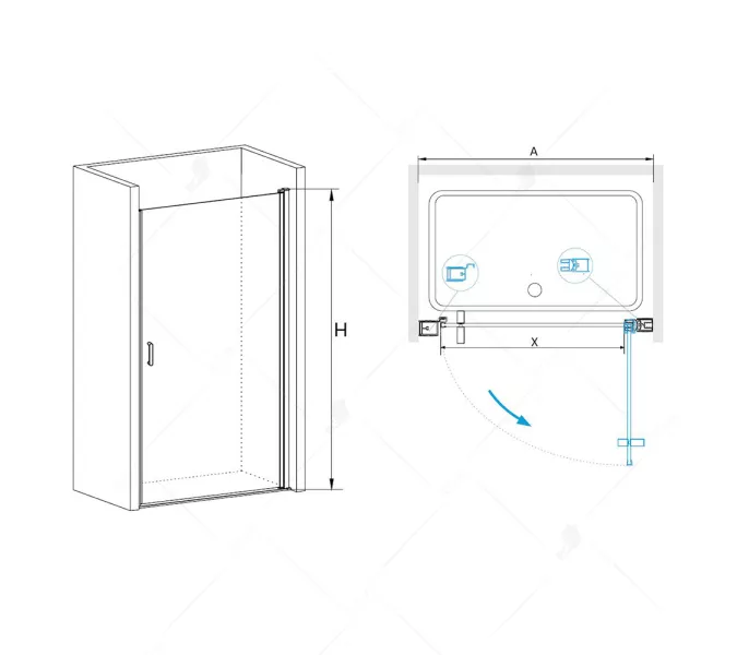 Душевая дверь RGW LE-03 600, изображение 3