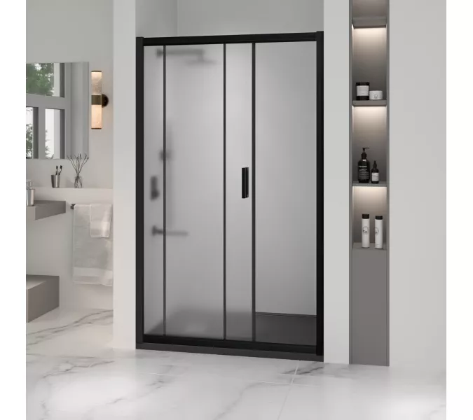 Душевая дверь RGW PA-016B, Цвет стекла: матовое, Цвет профиля (вариация): Черный, Выбрать размер: 120, изображение 4