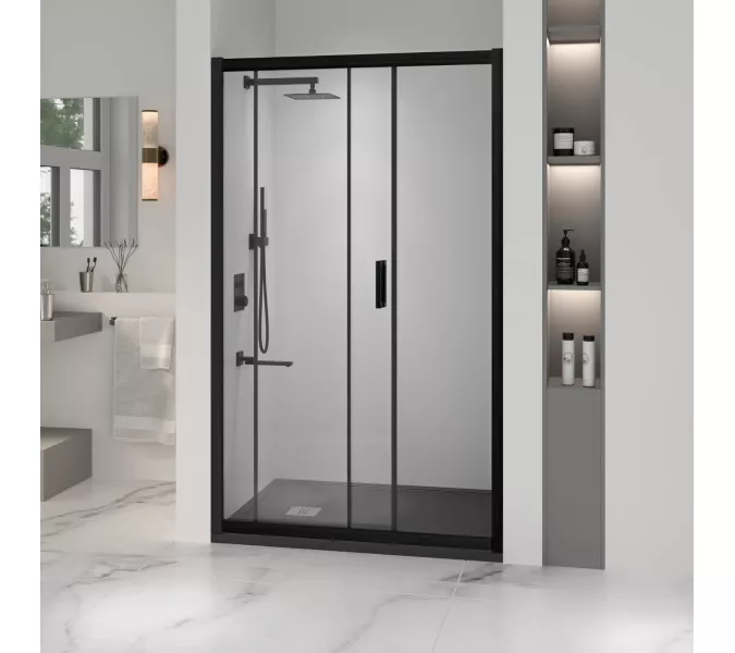 Душевая дверь RGW PA-016B, Цвет стекла: прозрачное, Цвет профиля (вариация): Черный, Выбрать размер: 120, изображение 3