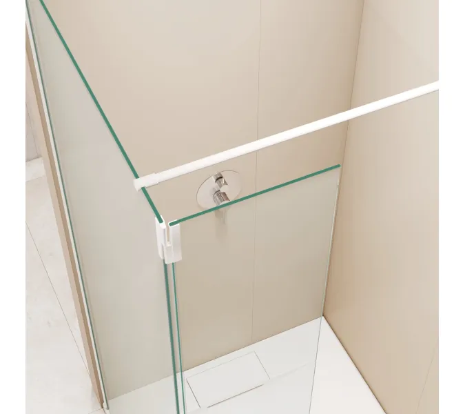 Душевая перегородка RGW WA-050W (WA-002W + Z-070W), Цвет стекла: прозрачное, Цвет профиля (вариация): Белый, Выбрать размер: 100, изображение 11