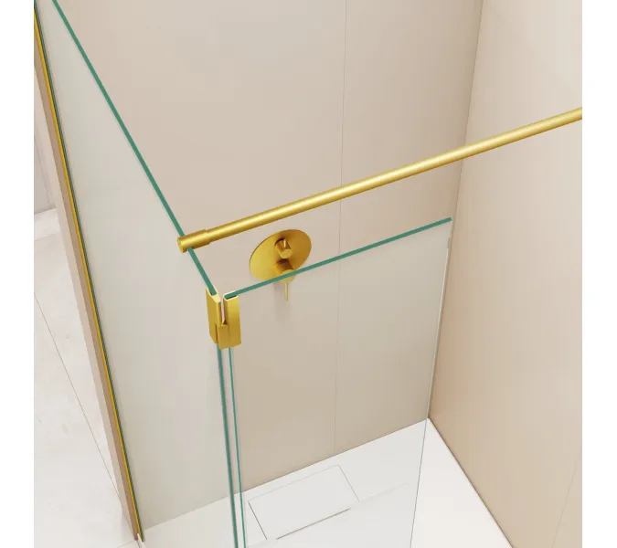 Душевая перегородка RGW WA-050Gb (WA-002Gb + Z-070Gb), Цвет стекла: прозрачное, Цвет профиля (вариация): Золото, Выбрать размер: 80, изображение 12