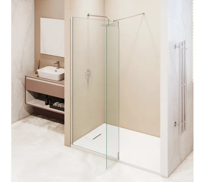 Душевая перегородка RGW WA-050 (WA-002 + Z-070), Цвет стекла: прозрачное, Цвет профиля (вариация): Хром, Выбрать размер: 80, изображение 6