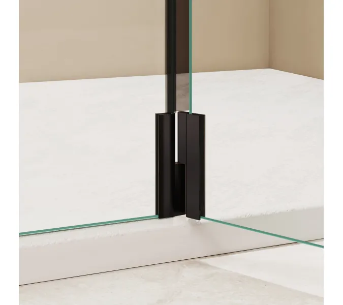 Душевая перегородка RGW WA-050B (WA-002B + Z-070B), Цвет стекла: прозрачное, Цвет профиля (вариация): Черный, Выбрать размер: 60, изображение 8