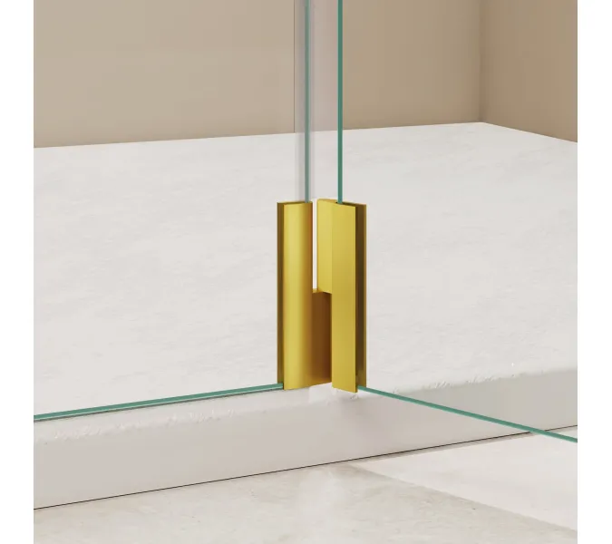 Душевая перегородка RGW WA-050Gb (WA-002Gb + Z-070Gb), Цвет стекла: прозрачное, Цвет профиля (вариация): Золото, Выбрать размер: 80, изображение 9