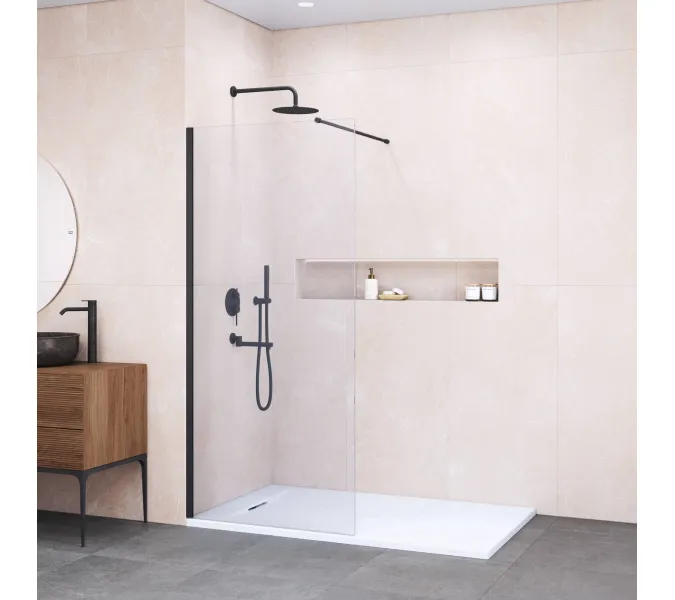 Перегородка для душа RGW WA-002B, Цвет стекла: прозрачное, Цвет профиля (вариация): Черный, Выбрать размер: 90, изображение 5
