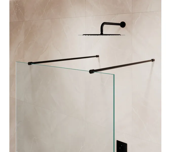 Душевая перегородка RGW WA-016B, Цвет стекла: прозрачное, Цвет профиля (вариация): Черный, Выбрать размер: 100, изображение 4