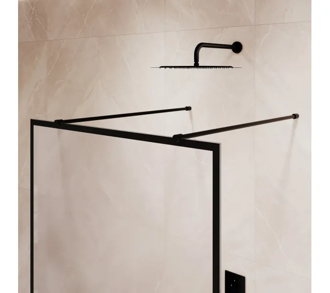 Душевая перегородка RGW WA-017B, Цвет стекла: прозрачное, Цвет профиля (вариация): Черный, Выбрать размер: 120, изображение 5