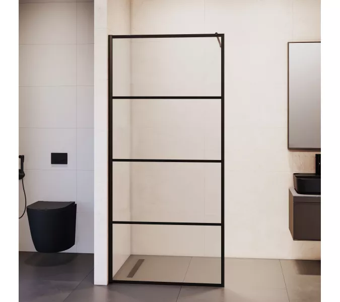 Душевая перегородка RGW WA-019B прозр. с рисунком/черный, Цвет стекла: с рисунком, Цвет профиля: Черный, Выбрать размер: 60, изображение 8