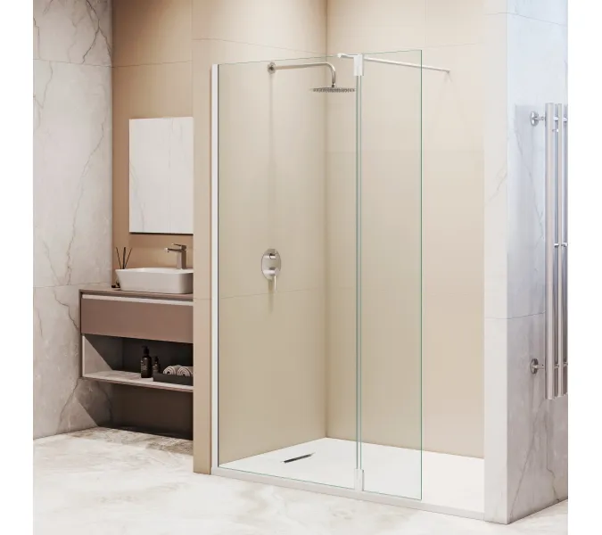 Душевая перегородка RGW WA-051W (WA-01W0 + Z-071W), Цвет стекла: прозрачное, Цвет профиля (вариация): Белый, Выбрать размер: 110, изображение 12