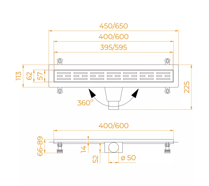 Душевой лоток RGW Drain Leo-30 золото, Выбрать цвет: Золото, Выбрать размер: 40, изображение 13