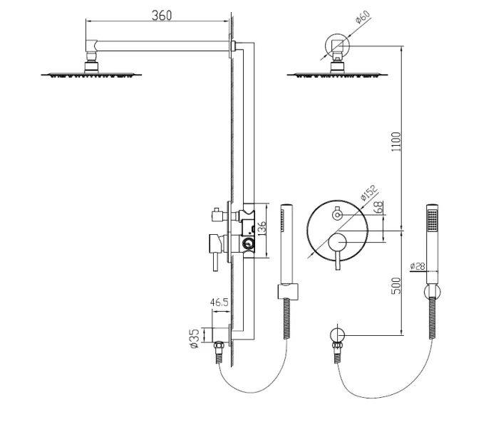 Душевая система встраиваемая RGW SP-51, изображение 14