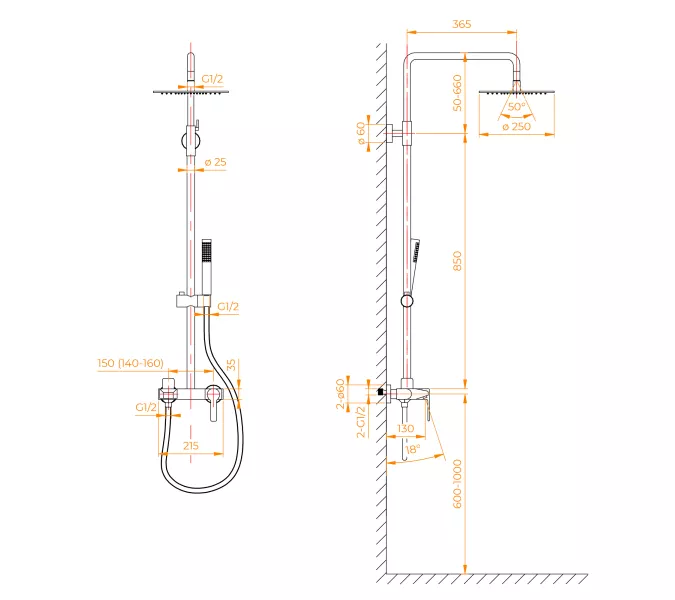 Душевая стойка RGW SP-31G, Выбрать цвет: Золото, изображение 13