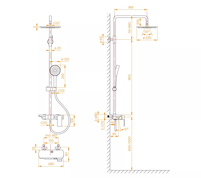 Душевая стойка RGW SP-33, Выбрать цвет: Хром, изображение 15