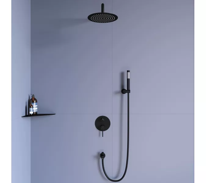 Душевая система встраиваемая RGW SP-52B, Выбрать цвет: Черный, изображение 2