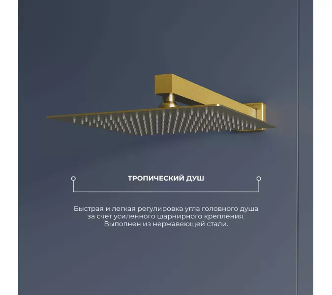 Душевая система встраиваемая RGW SP-56G, Выбрать цвет: Золото, изображение 5