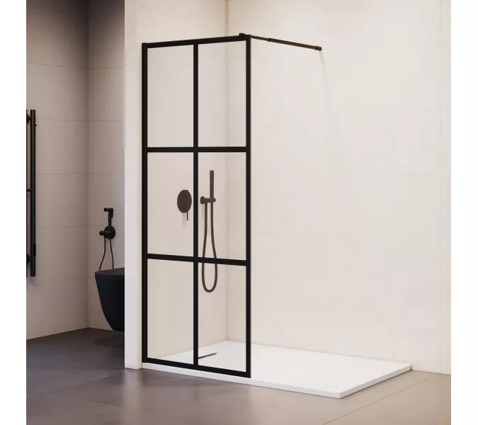 Перегородка для душа RGW WA-111B, Цвет стекла: прозрачное, Цвет профиля: Черный, Выбрать размер: 80, изображение 2