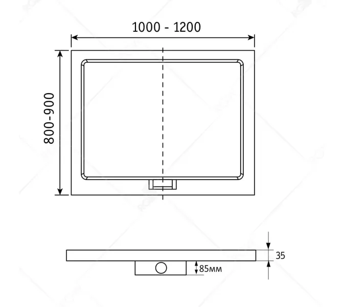 Душевой поддон прямоугольный RGW GWS-21, Выбрать размер: 800x1200, изображение 2