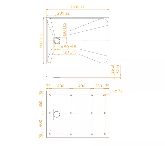 Душевой поддон прямоугольный RGW TSS-W Белый, Выбрать размер: 90х120, изображение 13
