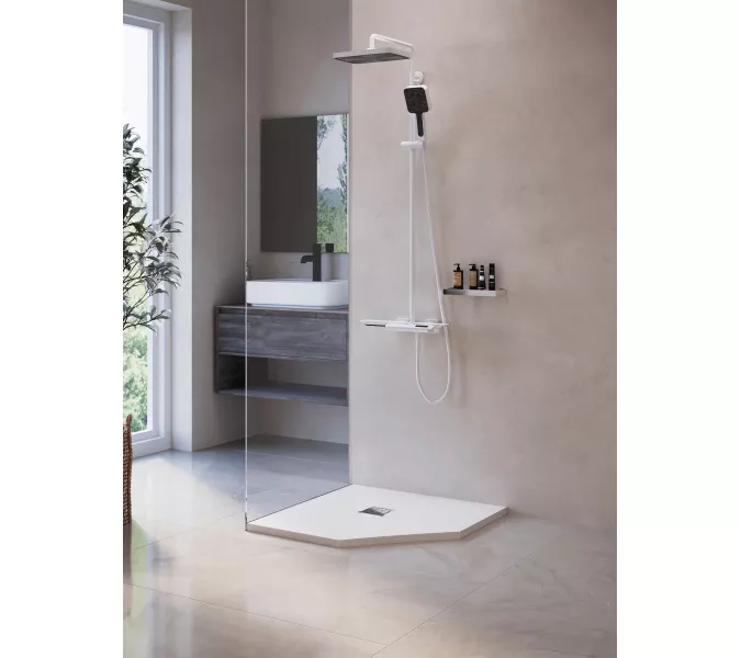 Душевой поддон трапеция RGW ST/T-W Белый, Выбрать цвет: Белый, Выбрать размер: 900x900, изображение 2