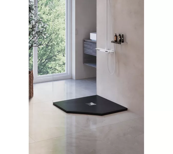 Душевой поддон трапеция RGW ST/T-G Графит, Выбрать цвет: Графит, Выбрать размер: 900x900, изображение 5