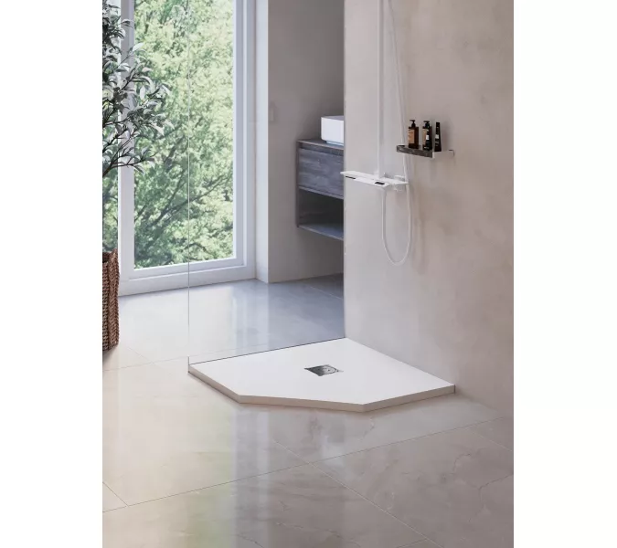 Душевой поддон трапеция RGW ST/T-W Белый, Выбрать цвет: Белый, Выбрать размер: 900x900, изображение 5