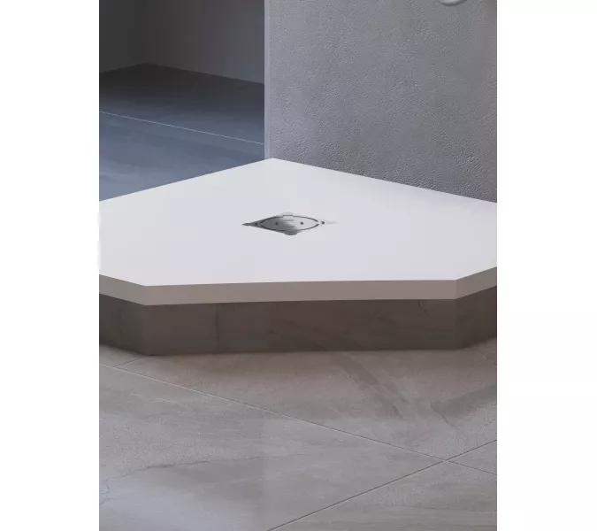 Душевой поддон трапеция RGW ST/T-W Белый, Выбрать цвет: Белый, Выбрать размер: 900x900, изображение 9