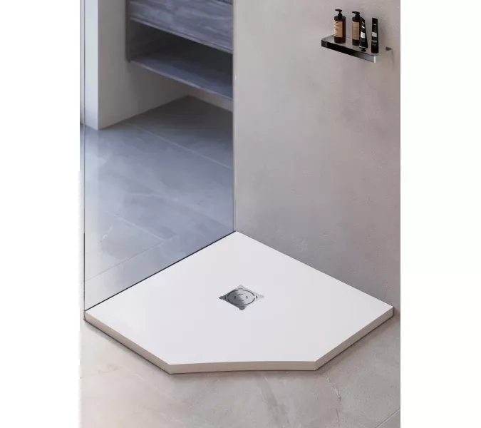 Душевой поддон трапеция RGW ST/T-W Белый, Выбрать цвет: Белый, Выбрать размер: 900x900, изображение 10